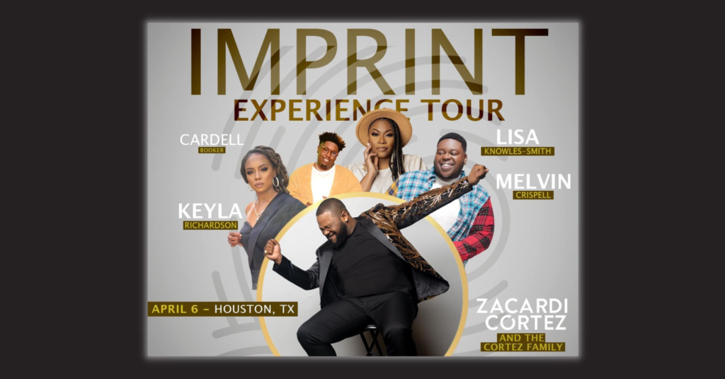 Zacardi Cortez is on the Imprint Experience Tour and stopping by his home base with Melvin Crispell III, Keyla Richardson, Lisa Knowles-Smith, and Cardell Booker, April 6 7pm.